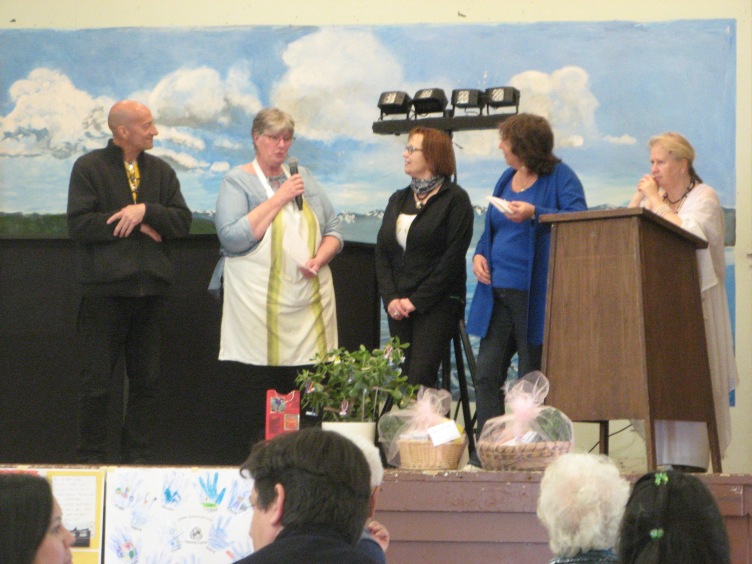 Moonfist and Wendy O'Connor distributed prizes at day's end for winners in the Sooke Region Communities Clean-Up